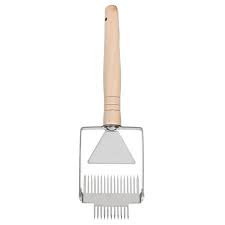HONEY MASTERS - uncapping fork double with wooden handle
